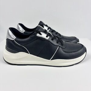 Naturalizer Blossom Black Leather Platform Sneakers Women’s 12M Comfort Shoes